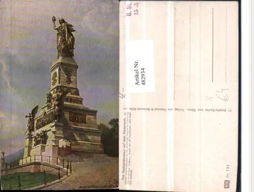 482934,Künstler AK N. Astudin Niederwald-Denkmal b. Rüdesheim
