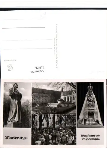 516897,Marienthal im Rheingau b. Geisenheim Kirche Statue Mehrbildkarte