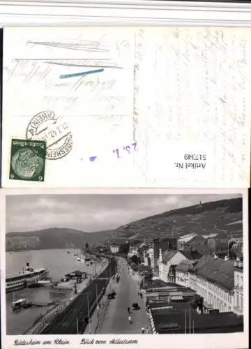 517349,Rüdesheim am Rhein Teilansicht vom Adlerturm Dampfer