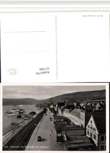 517350,Rüdesheim am Rhein Teilansicht vom Adlerturm Dampfer