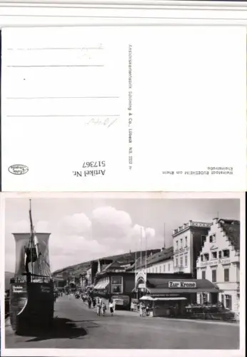 517367,Rüdesheim am Rhein Rheinstraße Straßenansicht Gasthaus Segelschiff