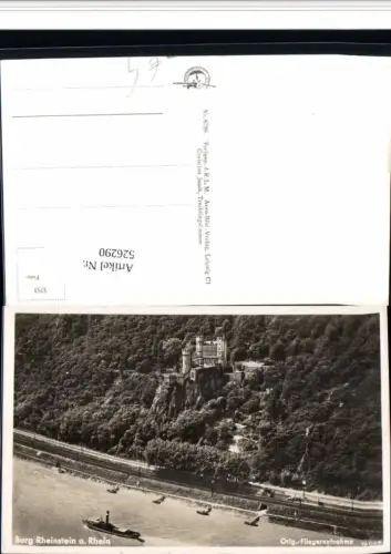 526290,Fliegeraufnahme Schloss Rheinstein b. Assmannshausen Rüdesheim