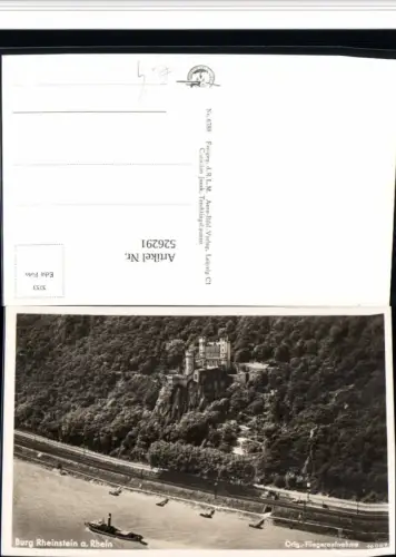 526291,Fliegeraufnahme Schloss Rheinstein b. Assmannshausen Rüdesheim