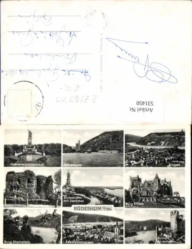 531450,Mehrbild Ak Rüdesheim a. Rhein Assmannshausen Mäuseturm Niederwalddenkmal
