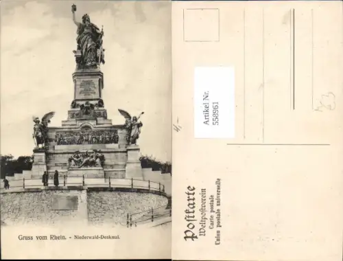 558961,Gruss v. Rhein Niederwalddenkmal Rüdesheim am Rhein