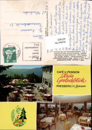 Presberg Rheingau bei Rüdesheim am Rhein Cafe Pension Haus Grolochblick