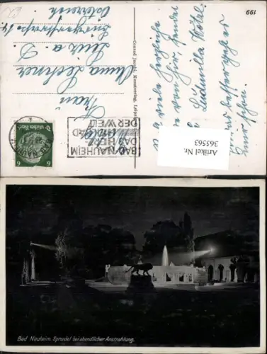 365563,Bad Nauheim Sprudel bei abendlicher Anstrahlung