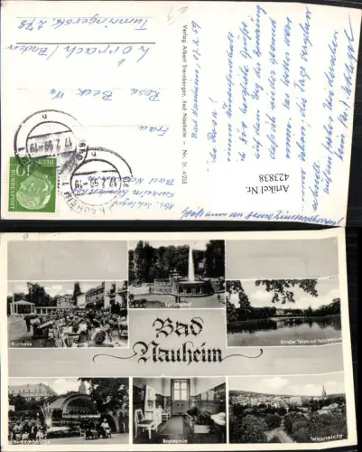 423838,Bad Nauheim Totale Kurhaus Sprudelhof Großer Teich Mehrbildkarte