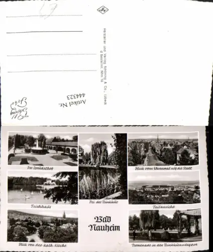 444323,Bad Nauheim Totale Sprudelhof Teichhaus Promenade Mehrbildkarte