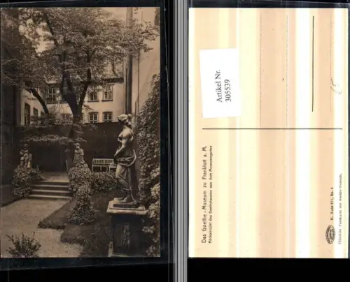 305539,Frankfurt am Main Goethe-Museum Goethehaus Museumgarten Statue
