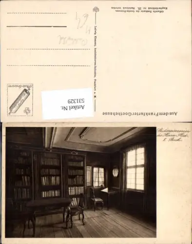 531329,Frankfurt Main Goethehaus Goethe Studierzimmer d. Herrn Rat Bibliothek