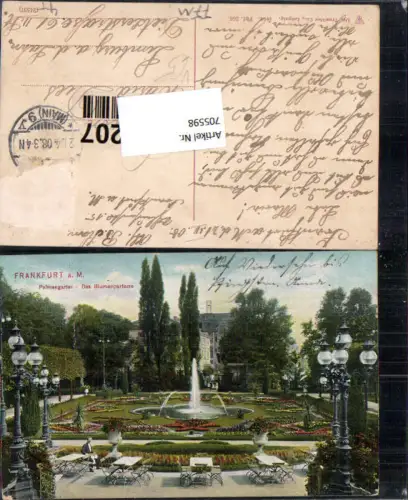 705598 Frankfurt am Main Palmengarten Blumenparterre Springbrunnen pub Dr. Trenkler Co Fkf 256