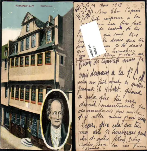 705617 Mehrbild AK Frankfurt am Main Goethehaus Portrait Goethe