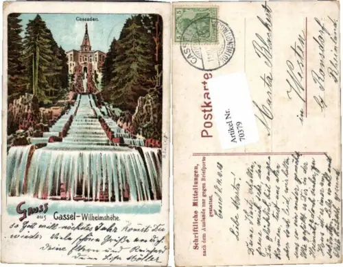 70379,Tolle Litho Gruß aus Cassel Wilhelmshöhe Kassel