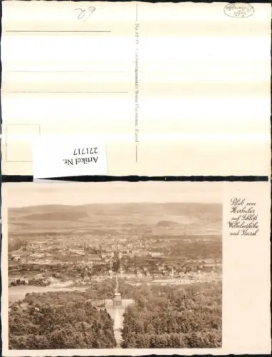 271717,Blick vom Herkules auf Schloss Wilhelmshöhe u. Kassel Totale