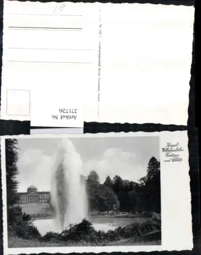 271726,Kassel Wilhelmshöhe Fontäne m. Schloss