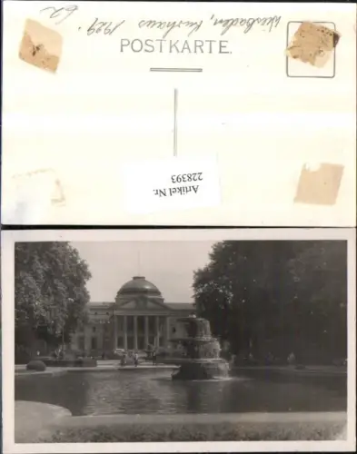 228393,Wiesbaden Kurhaus m. Garten Brunnen