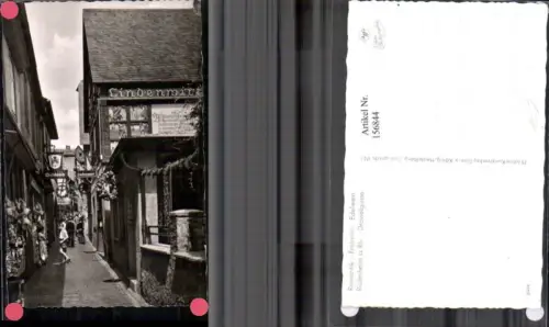 156844,Rüdesheim a. Rhein Drosselgasse Lindenwirt Ansicht m. Personen