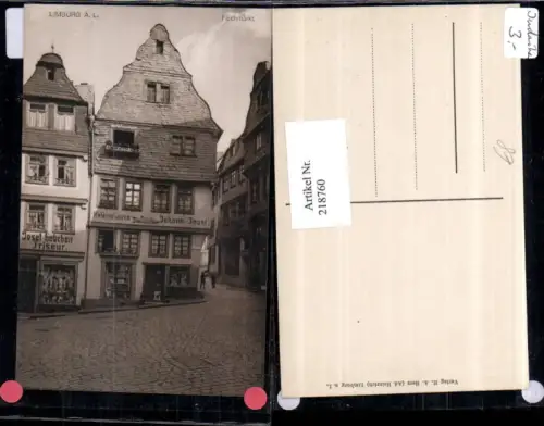 218760,Limburg a. d. Lahn Fischmarkt Kolonialwaren Johann Faust Friseur