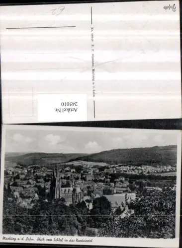 245010,Marburg an d. Lahn Totale Blick v. Schloss in das Nordviertel