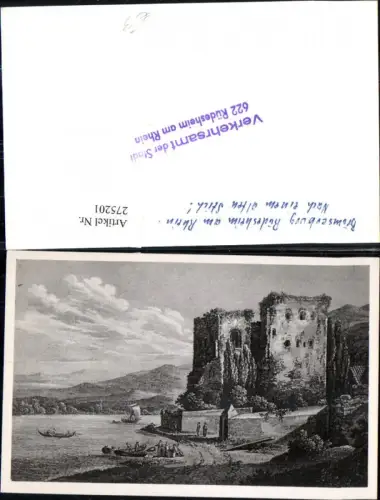 275201,Künstler AK Stich Brömserburg Rüdesheim am Rhein
