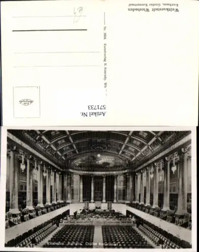 571733,Foto Ak Wiesbaden Kurhaus Gr. Konzertsaal