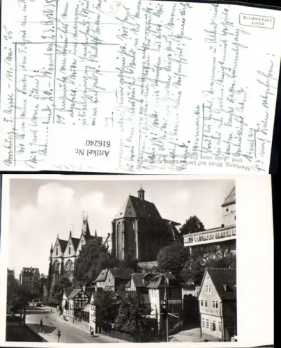 616240,Foto Ak Marburg Blick a. Universitäts-Kirche u. Aula v. Pilgrimstein aus