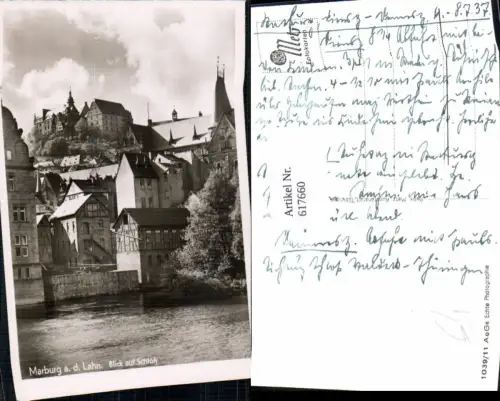 617660,Foto Ak Marburg a. d. Lahn Blick auf Schloss