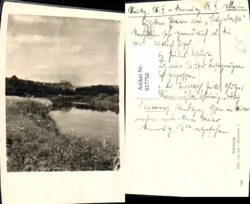 617750,Foto Ak Marburg Blick v. d. Lahnwiesen