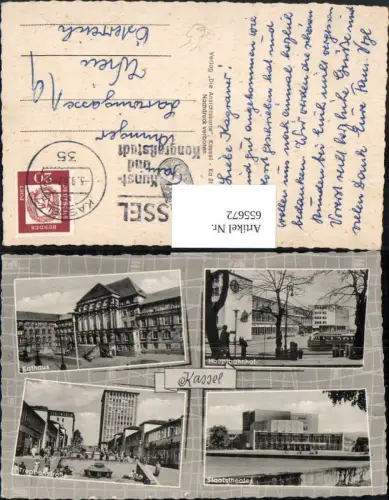 655672,Mehrbild Ak Kassel Hauptbahnhof Rathaus Treppenstraße Staatstheater
