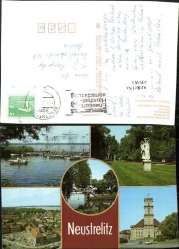 439493,Neustrelitz Totale Bootsverleih Kirche Schlosspark Mehrbildkarte pub VEB