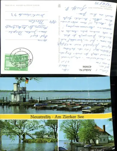 439494,Neustrelitz Zierker See Boote Mehrbildkarte pub VEB