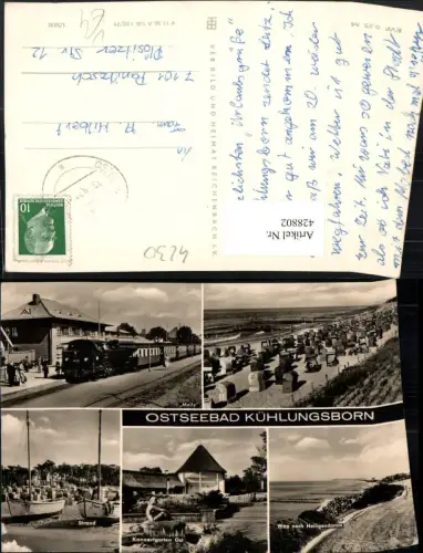 428802,Ostseebad Kühlungsborn Strand Strandleben Molly Eisenbahn Mehrbildkarte pub VEB