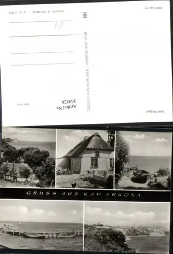 369226,Insel Rügen Kap Arkona Küste Haus Boote Mehrbildkarte