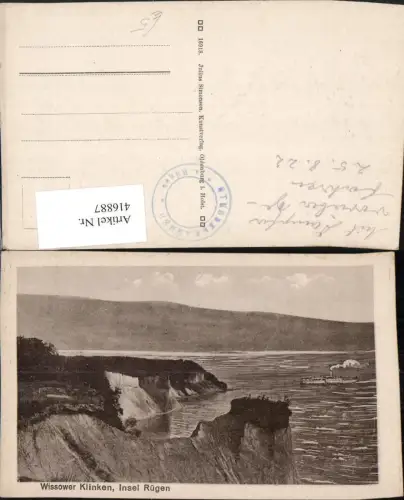 416887,Insel Rügen Wissower Klinken Steilküste Klippen Dampfer