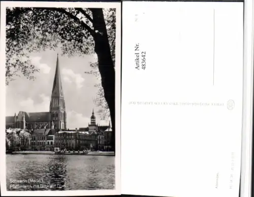 483642,Schwerin Pfaffenteich m. Blick auf Dom Kirche