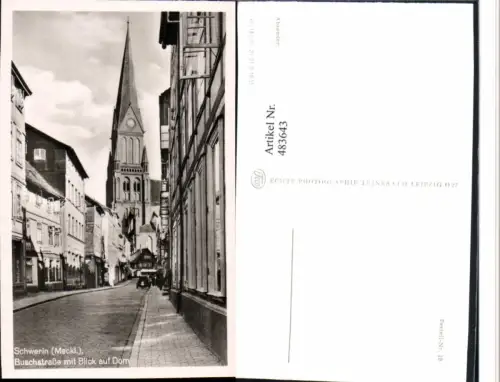 483643,Schwerin Buschstraße m. Blick auf Dom Kirche