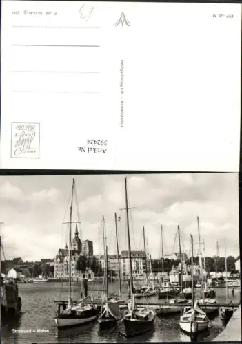 392424,Stralsund Teilansicht Hafen Segelboote Boote