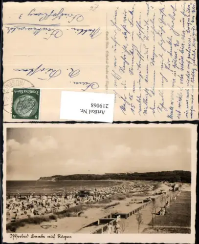 219068,Ostseebad Baabe auf Rügen Strand Promenade Strandkörbe