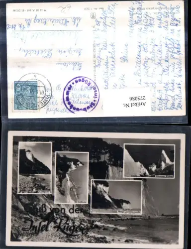 275086,Insel Rügen Königstuhl Steilküste Hengst Wissower Klinken Mehrbildkarte pub VEB 1euro2231