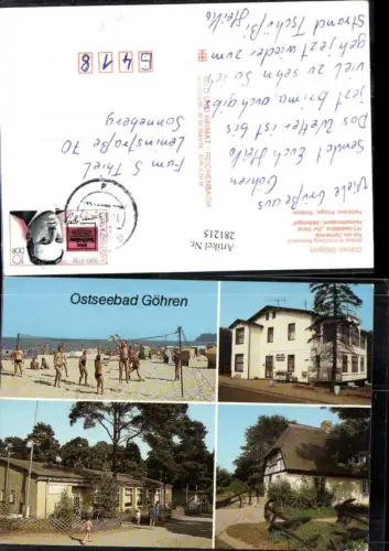 281215,Ostseebad Göhren auf Rügen Rat d. Gemeinde HO-Gaststätte Heimatmuseum Strand Volleyball Mehrbildkarte