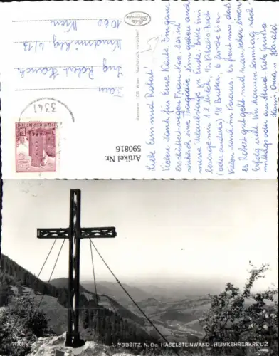590816,Foto Ak Ybbsitz Haselsteinwand Heimkehrerkreuz Kreuz