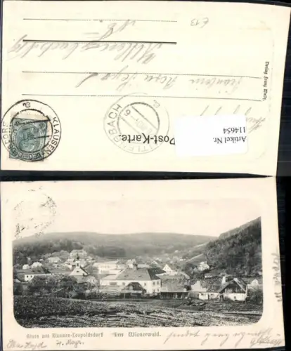 114654,Gruss aus Klausen Leopoldsdorf im Wienerwald 1900 seltene Ortsansicht