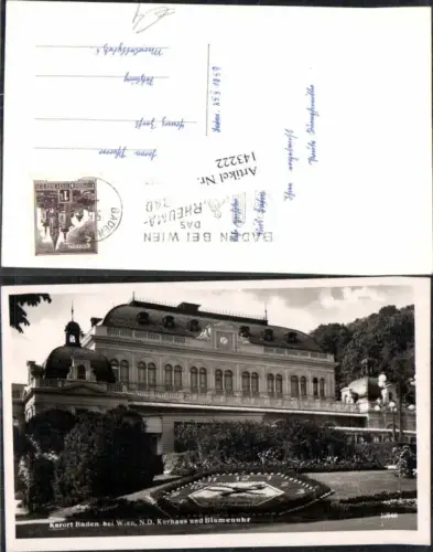 143222,Baden b. Wien Blumenuhr 1950