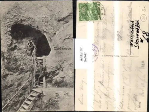 169947,Weissenbach an der Triesting Türkenlochklamm Ansicht m. Mann Steinwandklamm