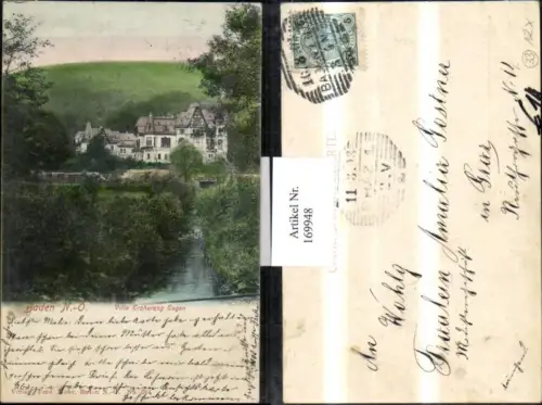 169948,Baden b. Wien Villa Erzherzog Eugen 1903