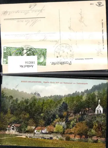 188216,Baden Helenenthal Kapelle Maria Hilf u. Restaurant z. Cholerakapelle Helenental