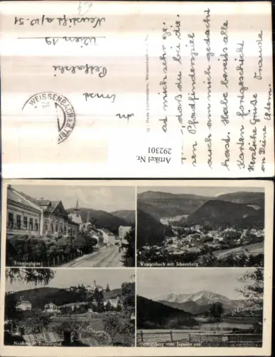292301,Weissenbach Totale Triestingheim Neuhaus Schneeberg Mehrbildkarte