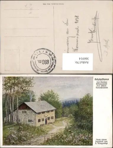 366914,Künstler AK H. Klingsbögl Schöpflhaus b. St. Corona