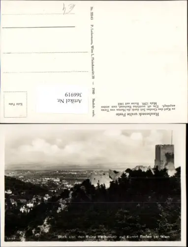 366919,Blick von d. Ruine Rauheneck auf Baden b.Wien Teilansicht
